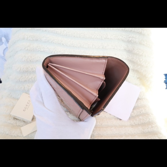 Gucci Pink Guccissima Leather Bow Cont. Wallet - Picture 5 of 12